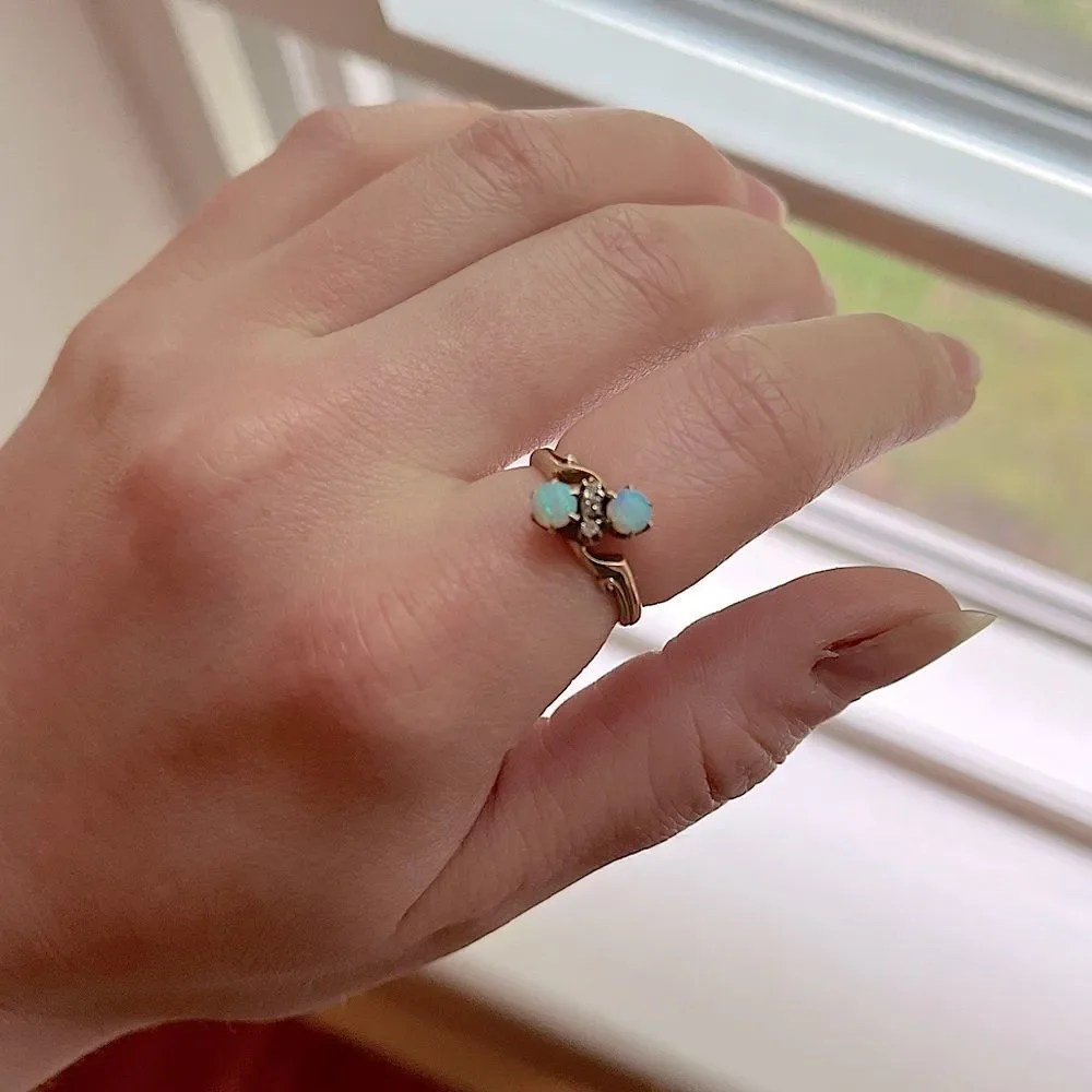 Victorian Opal Diamond Ring - Picture 3 of 5